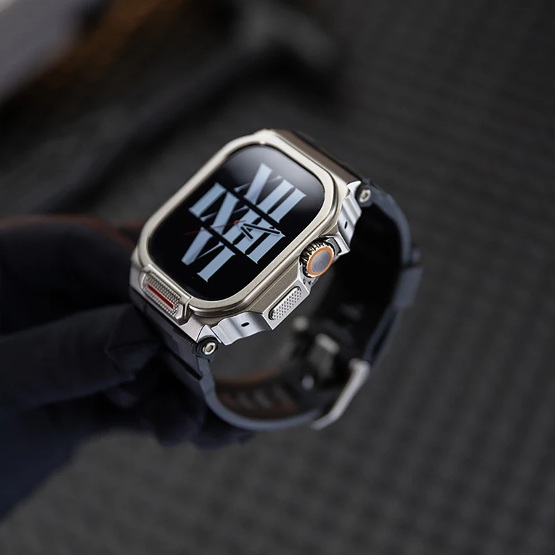 Enhanced Protective Metal Case and Strap for Apple Watch - Drop Resistant Armor Design