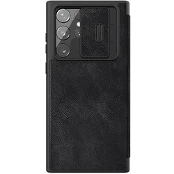 Nillkin CamShield Flip Leather Case with Slide Camera Cover - S23 Plus (Qin Pro Black)