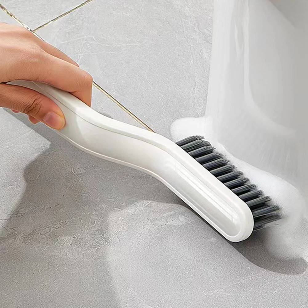 1pc White Bathroom Brush, Tile Seam Brush, Multi-Functional Cleaning Brush,  Floor Drain Brush, Hard Hair Brush For Corners Of Doors, Windows, Bathroom
