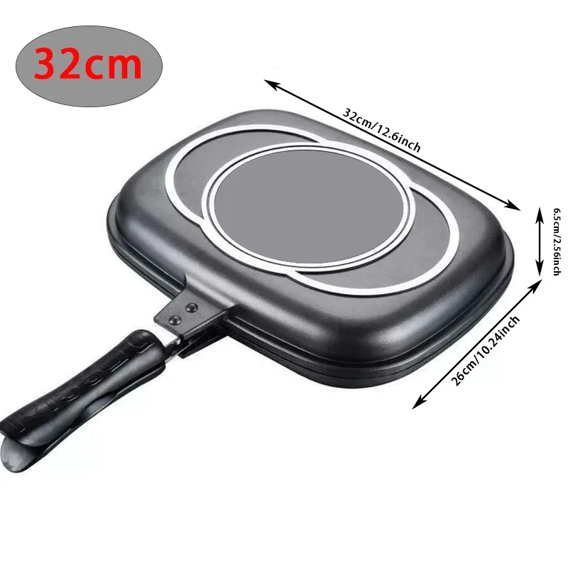 Double Sided Nonstick Frying Pan - Reversible Grill & Sandwich Maker For Kitchen & Camping