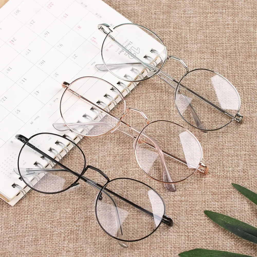 Unisex Retro runde Myopie Brille ultraleichte Metallrahmen minus Brille fertig Rezept kurzsichtige Brillen Dioptrien