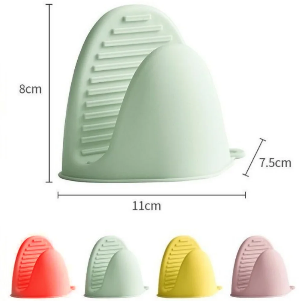 1Pair Thicken Baking Silicone Oven Mittens Microwave Oven Gloves Heat Insulation Anti-slip Grips Bowl Pot Clips Kitchen Gadgets