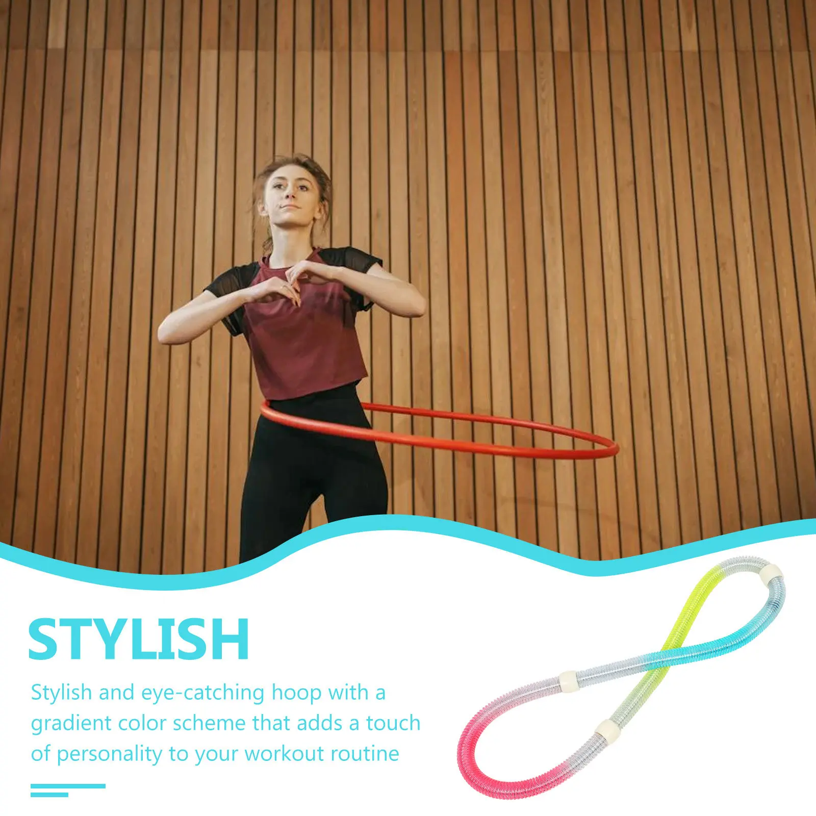 여성용 접이식 한국 그라데이션 벨리후프 실내 운동 허리 복부 토닝 편안한 스틸 플라스틱 피트니스 후프