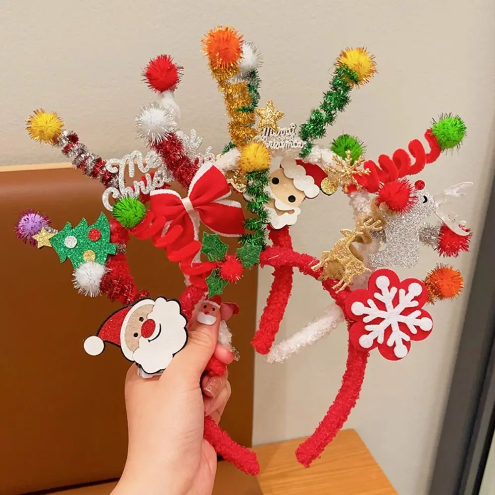 Hair Accessories Christmas Headband Xmas Hairband Santa Claus Hair Hoop Headpiece Merry Chritmas Antler Hair Hoop Children