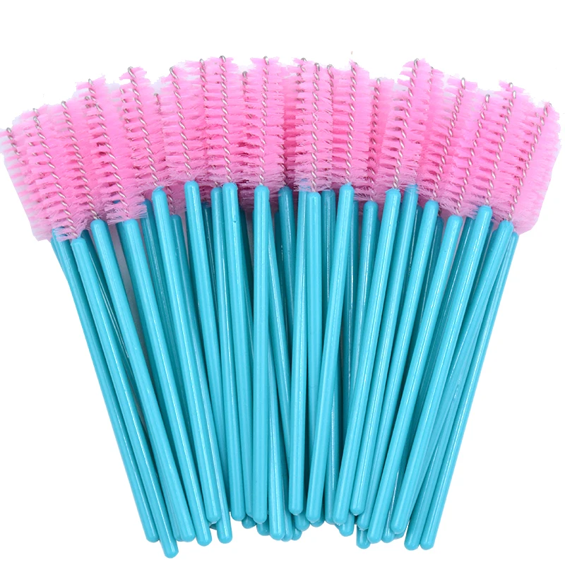 50pcs Disposable Crystal Glitter Mascara Brush Wands for Eyelash & Makeup Application