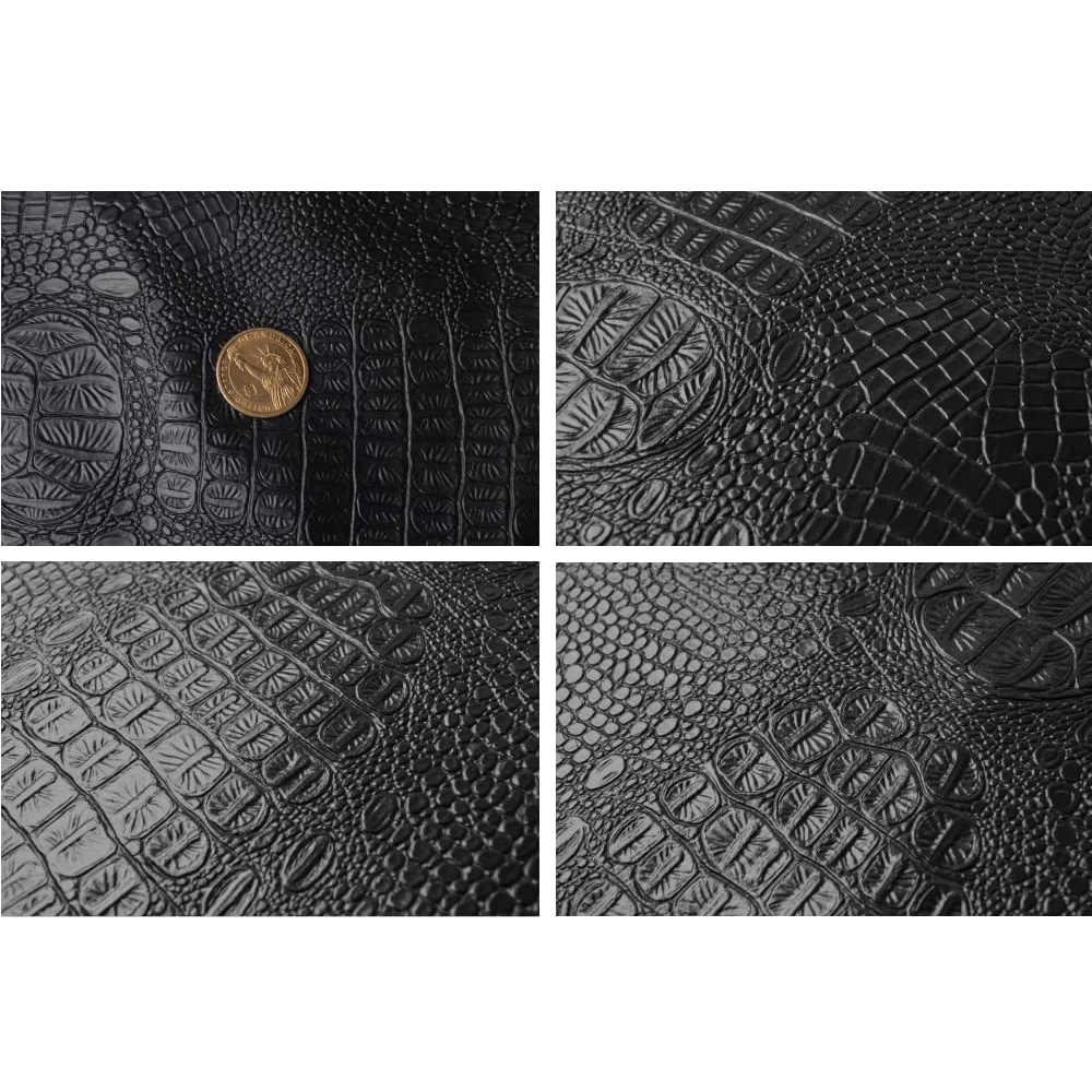 Self-Adhesive Alligator Fabric Soft Textured Crocodile Vinyl Faux Leather Gator Skin Embossed Upholstery DIY Craft Leather leather fabric leather material self adhesive leather sticker