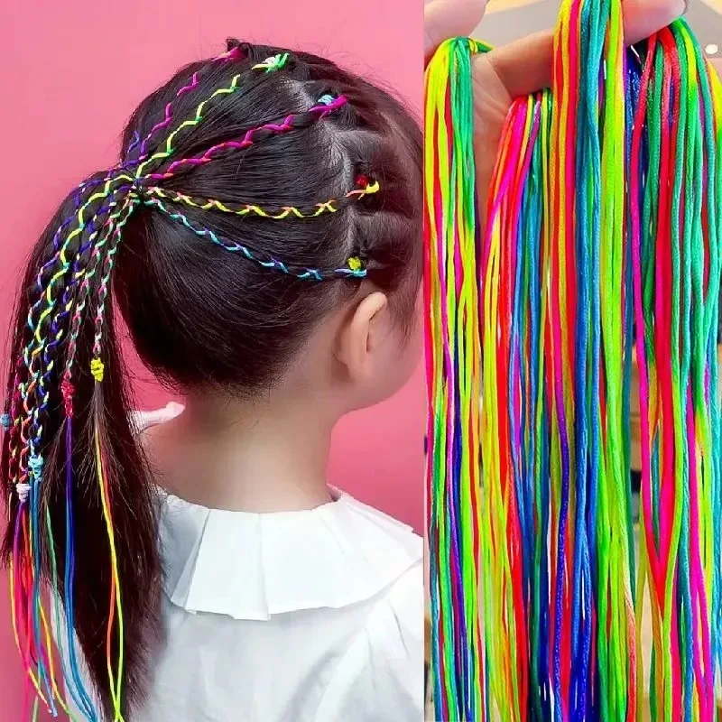 Corde de tresses de cheveux colorée pour filles, tresses de