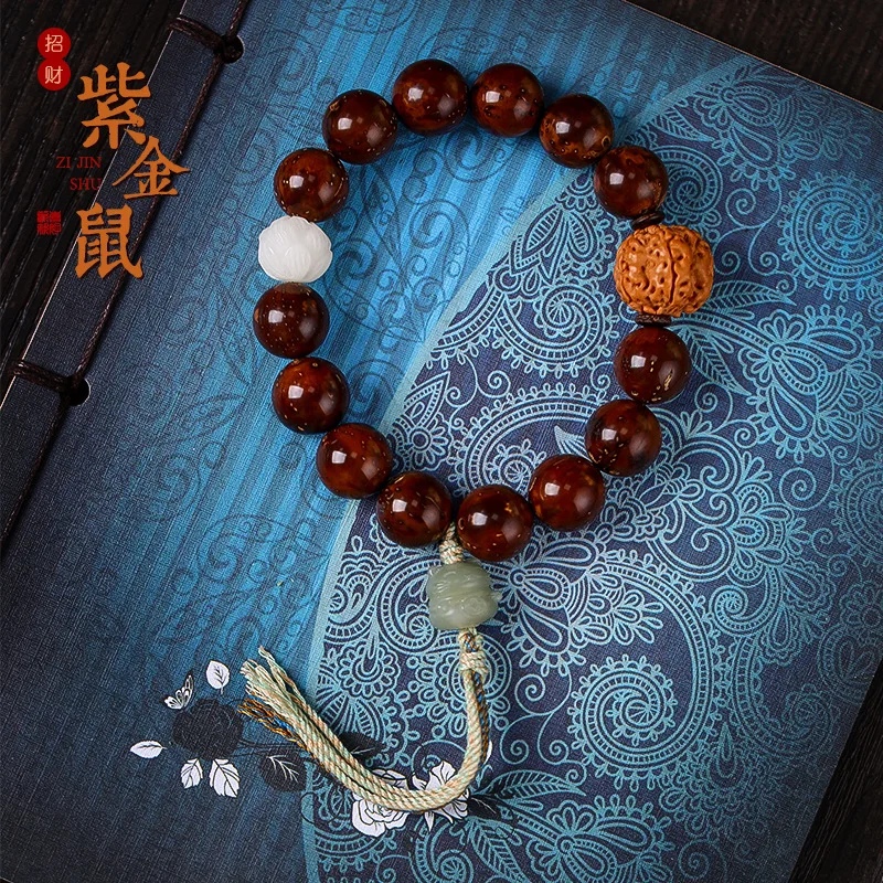 Viola Golden Mouse True Bodhi Hand String Natural Single Circle Maschio Buddha Bead Piastra Portatile Che Gioca Con Semi Originali