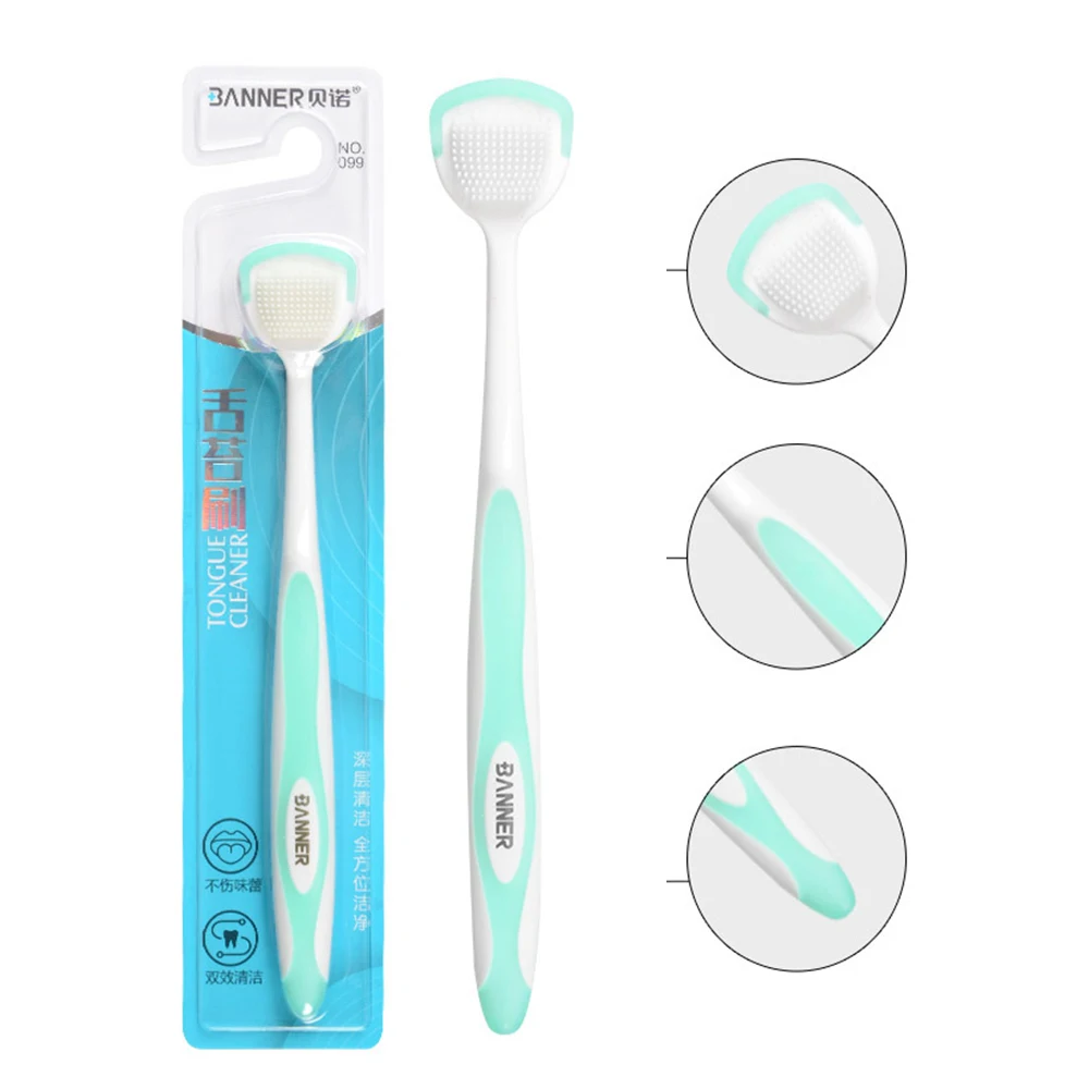 성인용 부드러운 실리콘 혀 클리너, 양면 혀 청소 도구, 혀 스크레이퍼 브러시, 재사용 가능한 구강 위생 관리 도구 