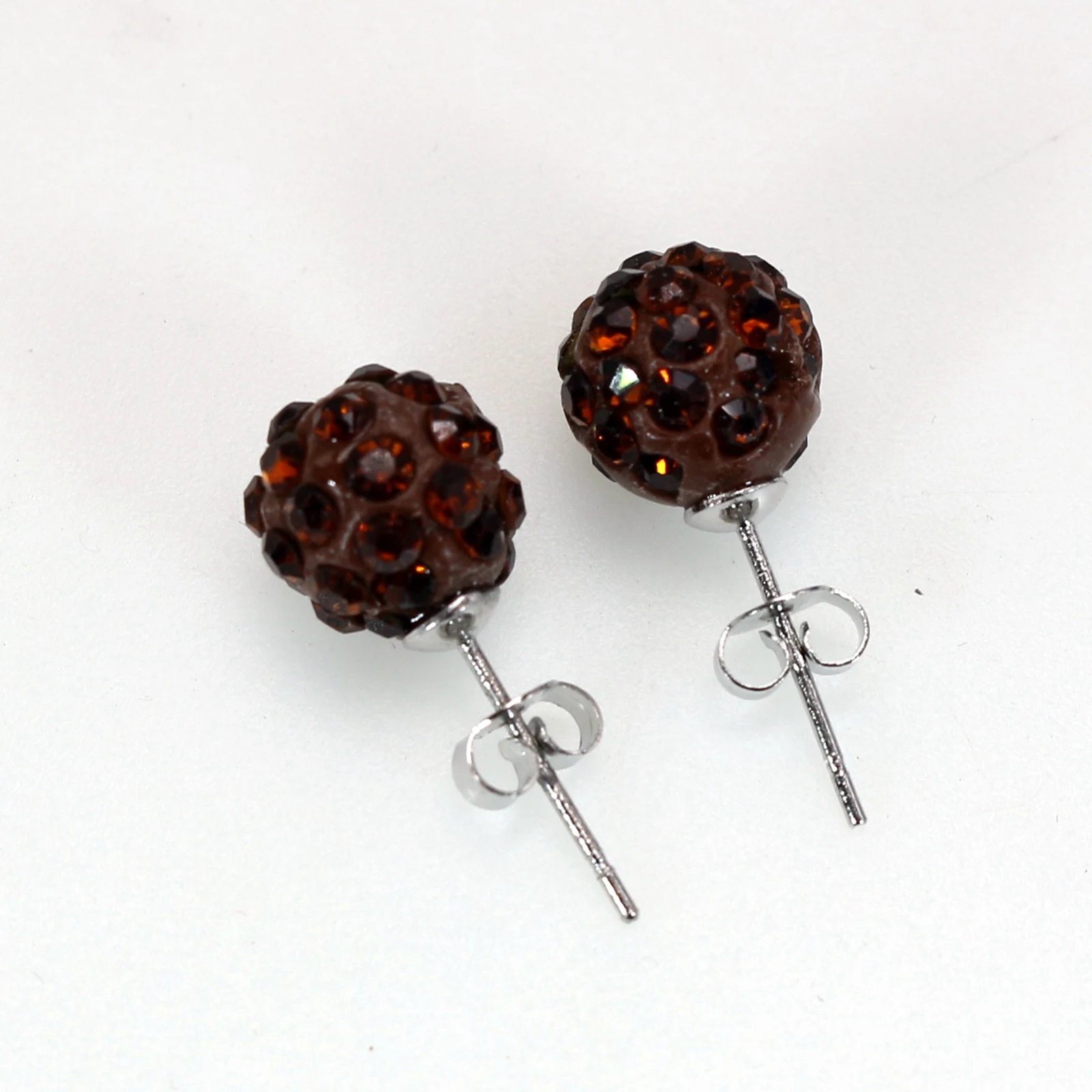 10 Pairs Sparkle Clay Rhinestone Ear Stud 10mm Crystal Pave Disco Ball Earrings 6