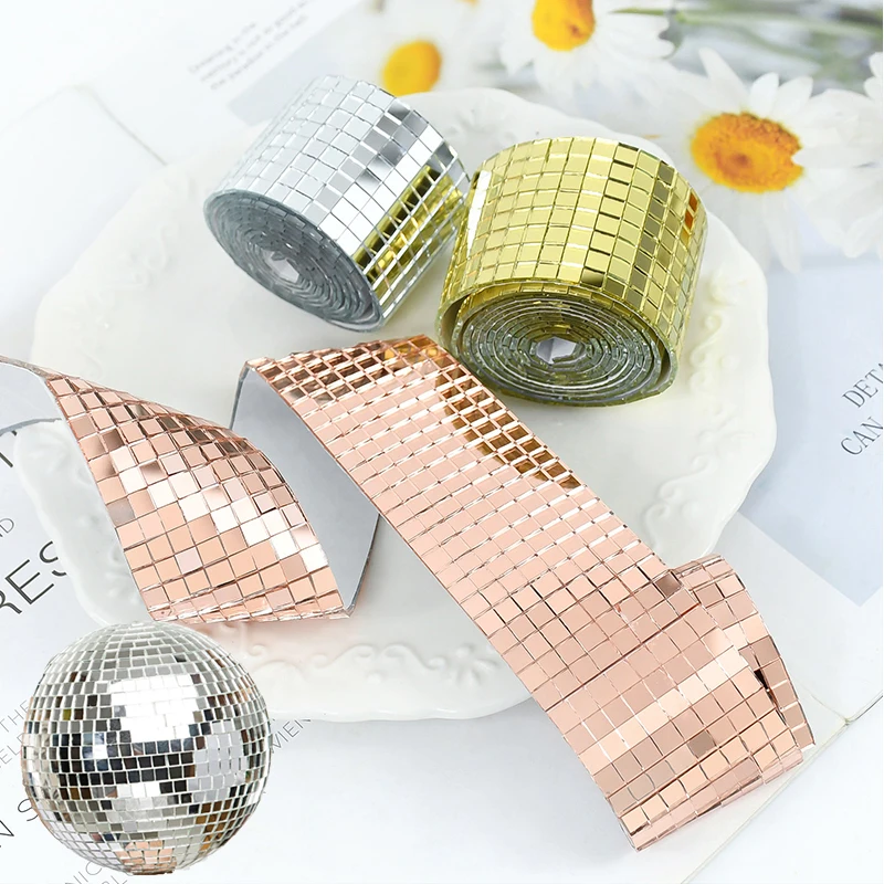 Self-adhesive Glass Mirror Tape  Mini Mosaic Tiles Glass Mirror - Self- adhesive - Aliexpress