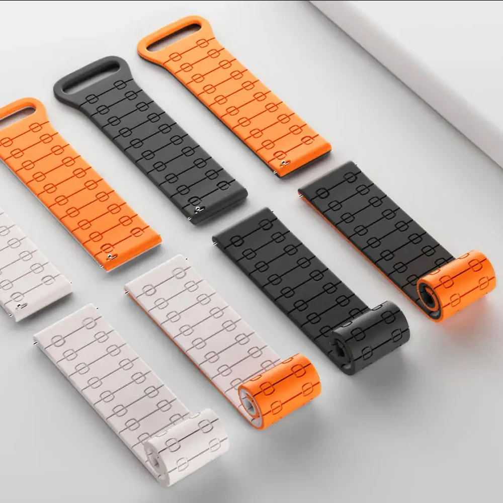 Enhanced Magnetic Silicone Loop Watch Strap - 22mm Band with Suunto Compatibility Removed