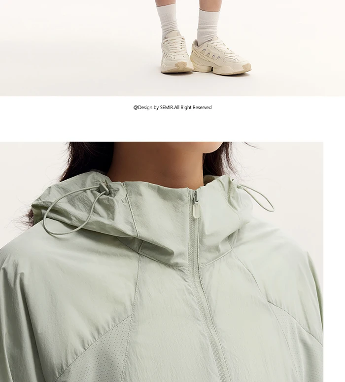 Jacket Women Splicing Mesh Hooded Jacket Loose Summer New Texture Cooling Sunscreen Clothes Hundred