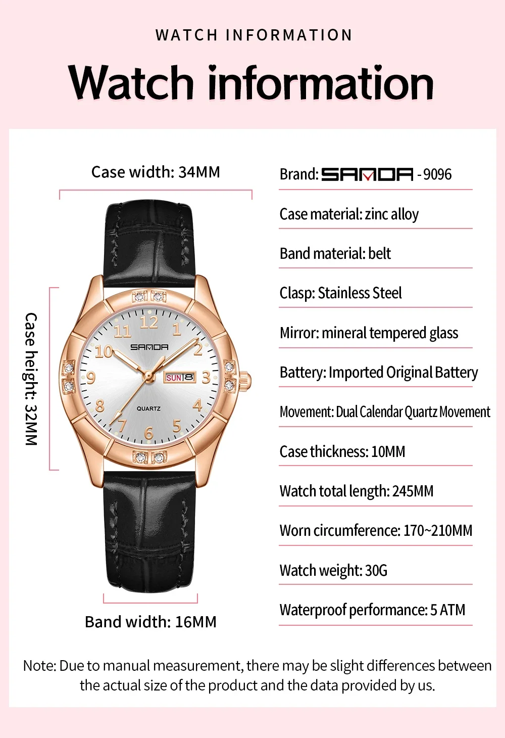 Elegant Korean Vintage Leather Quartz Watch for Women - Waterproof with Luminous Diamond Accent