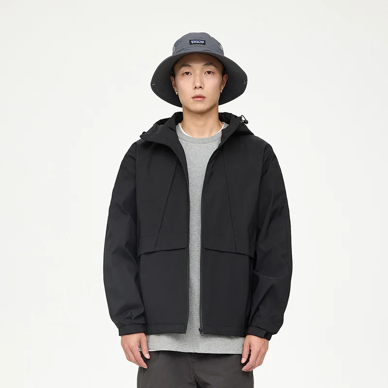 남성용 방수 야외 쓰리인원 러쉬 재킷, 기능성 후드 루즈 캐주얼 코트, 이너 라인 포함, 2024 용수철 가을