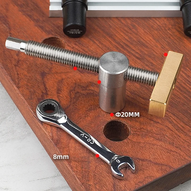 Woodworking Desktop Clip Fast Fixed Clip Clamp Brass Fixture Vise for 20MM Hole Woodworking Desktop Vise Pliers Carpenter Tool