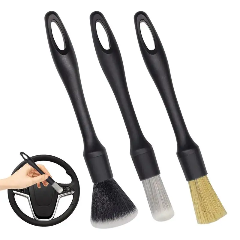 

Car Detailing Brush Set Car Dust Cleaning Interior Brush Metal-Free Construction Interior Cleaning Set For Dashboard Center