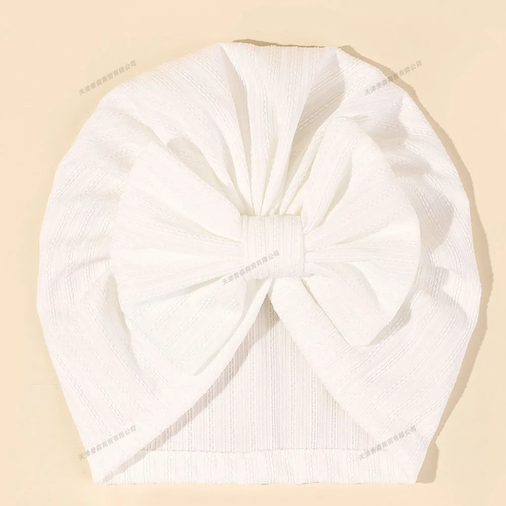 Baby Turban Hat with Big Bow Newborn Girls Cotton Beanie Cap Soft Stretchy Headwrap for Infant Toddler Photography Gift Fashion