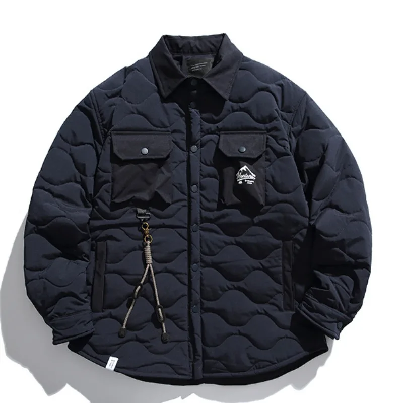 

Winter Thick Warm Vintage Cotton Jacket Men Windpoof Multi-Pockets Cargo Padded Coats Fashion Cardigan Coats ropa de hombre 2024