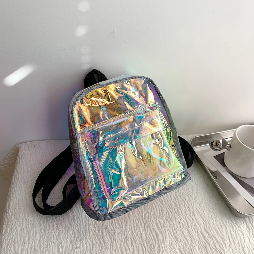 Mini Transparent Women Backpack Fashion PVC Cute Kids Girls Student School Bags Double Shoulder Knapsack for Trip