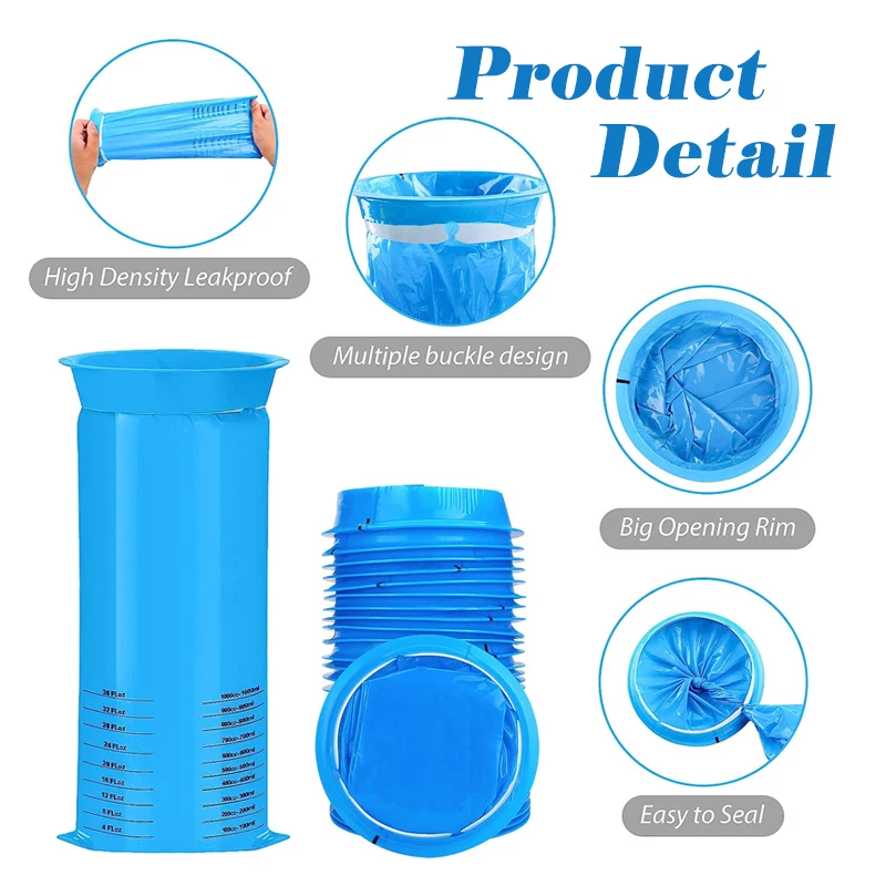20-Pack Portable 1000ml Eco-Friendly Motion Sickness Bags