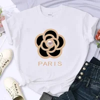 Marque de luxe fleur femmes de haute qualité été imprimé T-shirt décontracté surdimensionné Y2k manches personnalisées col rond femmes vêtements 2