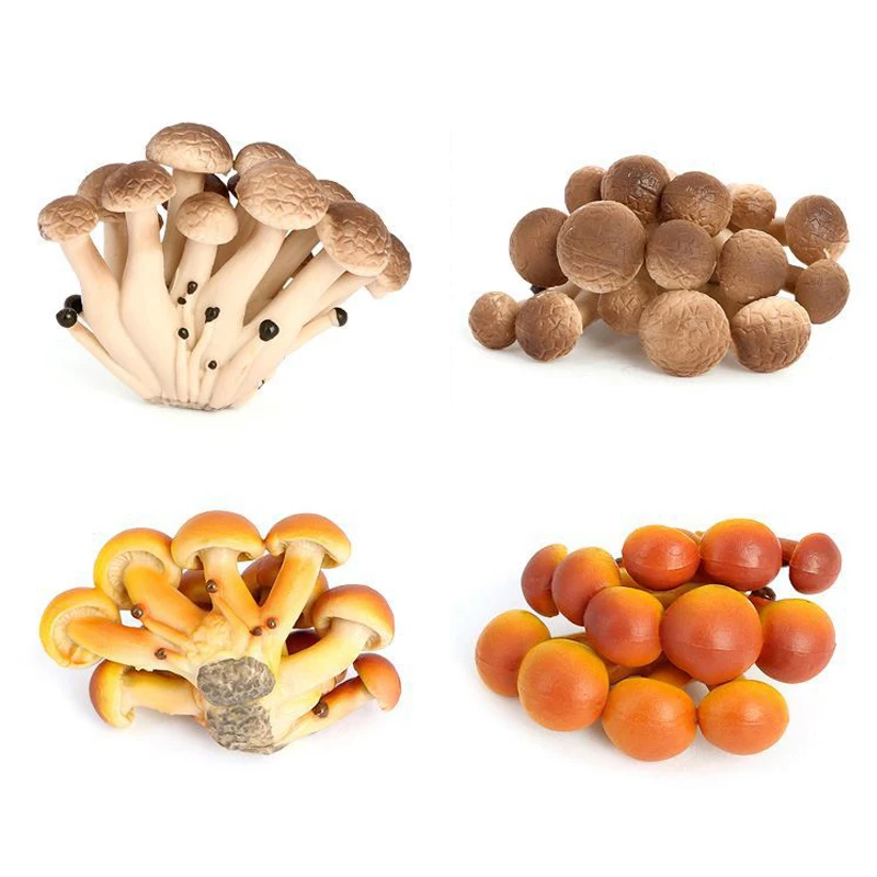 Simulation Mushroom Artificial Fungus Matsutake Oyster Figurines Fairy Garden Model Early Education Teaching Toys Home Decor food model