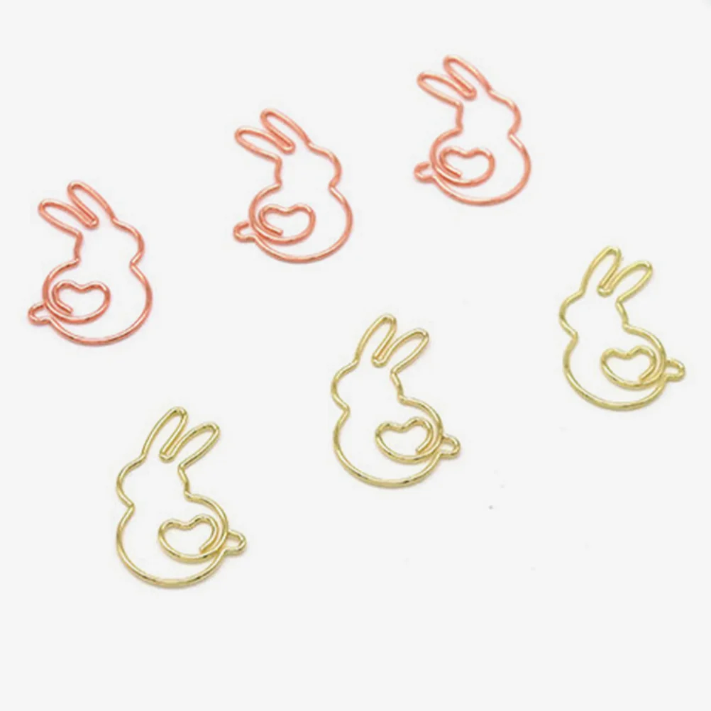 Paper Clips Rabbit Shaped Metal Clamps Bookmark Clips File Document Picture Photo 20Pcs