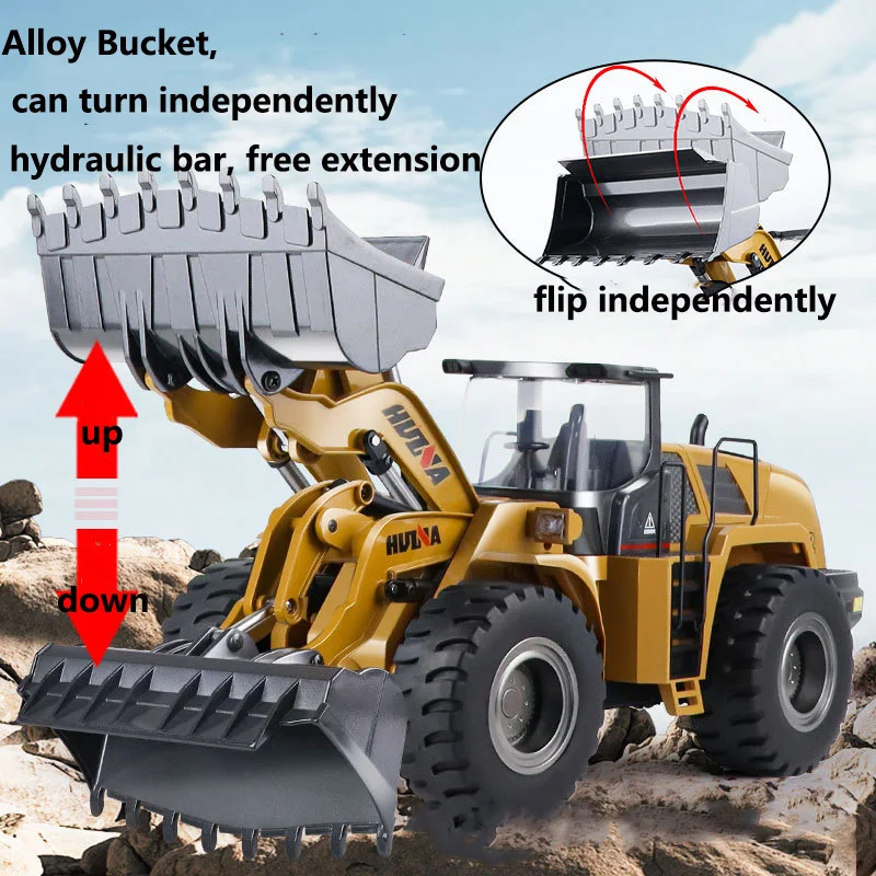 Huina 583 R/C Alloy Dump Truck 1/14 Scale Remote Controlled Car Loader Engineering Truck Toys Vehicle Gift For Boys 4