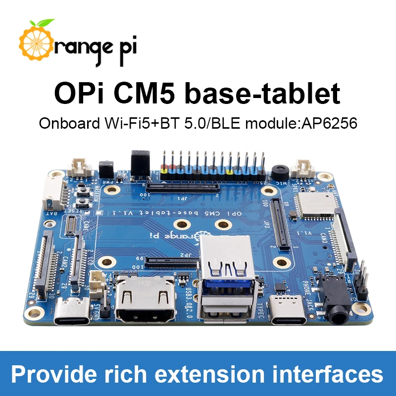Single Board Computer Mini Development Board Orange Pi CM5 Tablet Base Board with Onboard WiFi+BT BLE,M.2 M-Key NVME/SATA SSD For Orange PI Compute Module 5