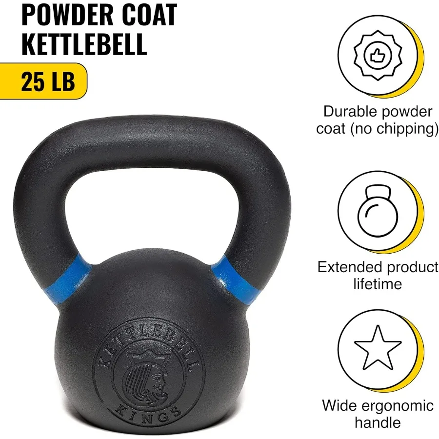 Powder Coated Kettlebell Weights 25 LB(11 KG) | Workout Gym Equipment & Strength training sets for Women & Men | Durable Coating