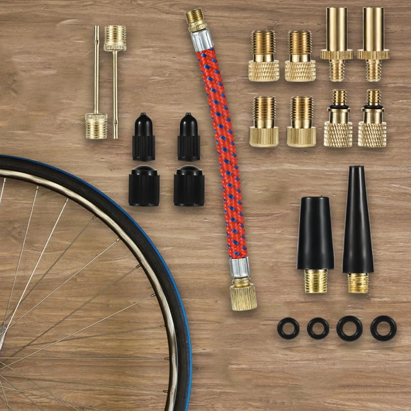 Kit 41 Embouts Pompe Vélo - Adaptateurs Valve Presta & Schrader, Aiguille Ballon - Pour Gonflage Pneus, Matelas, Ballons