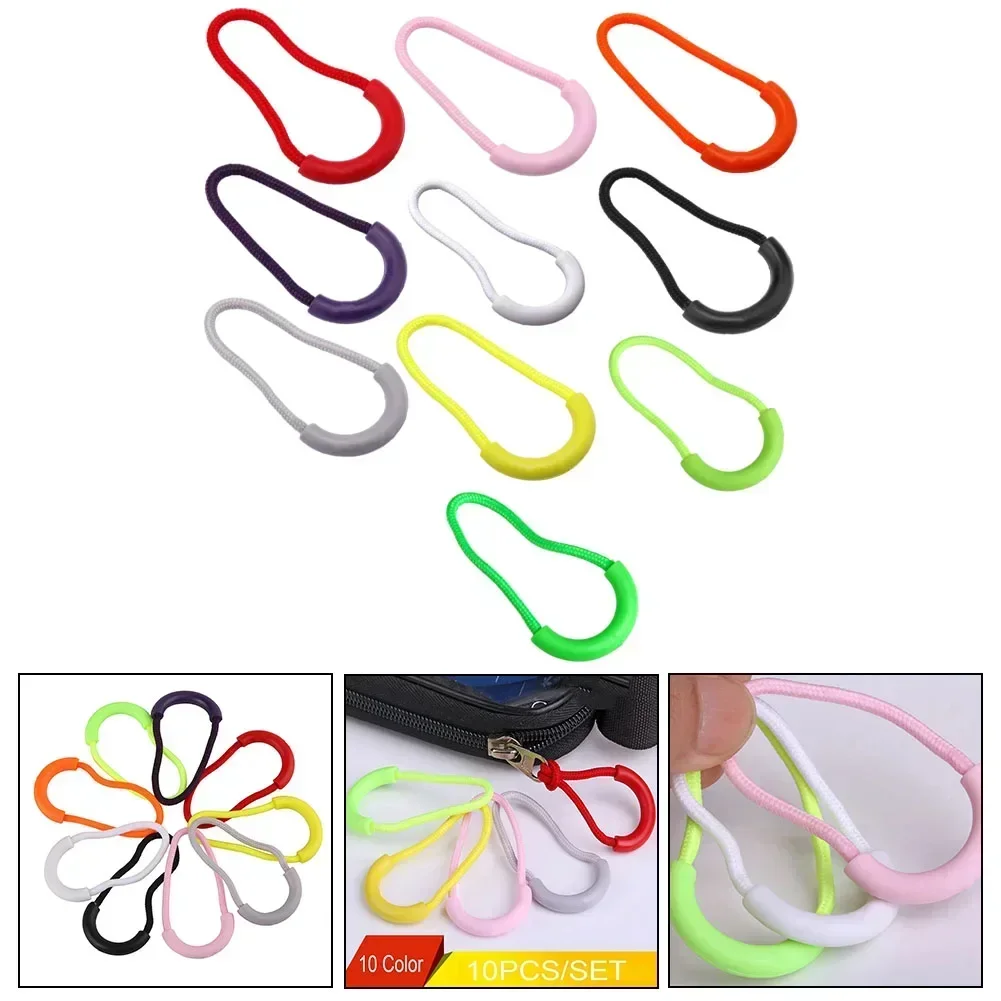 Plastic Zip Pulls 10Pcs U-Shaped Zip Head Cord Puller Clip Replacement Backpacks/Travel Packages/Jackets Accessories plastic zip pulls