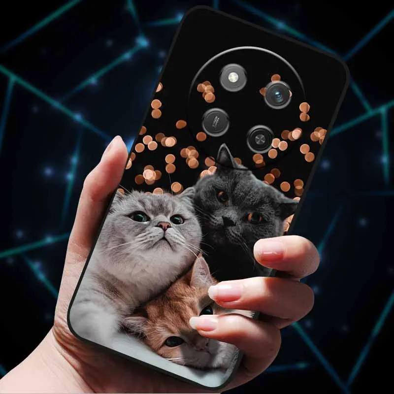 Cat Print Soft TPU Silicone Phone Cover - Lovely Painted Design