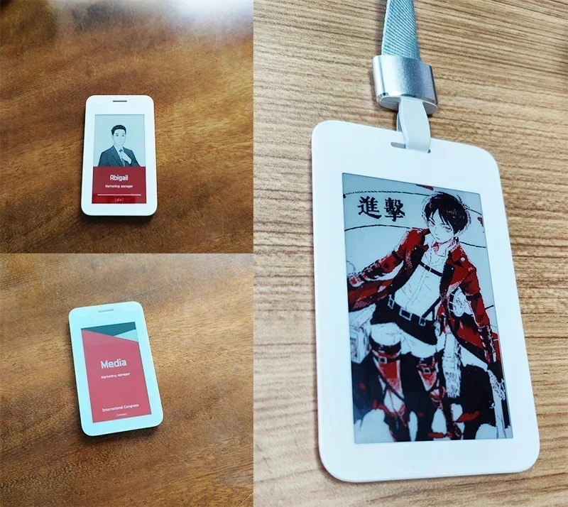 Fashion E ink Picture Display Tag Passive NFC-Powered Nameplate 3.7inch E-Paper Price Label Business Badge Employee badge