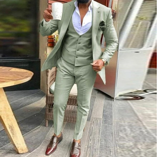 Mariage Veste Verte Homme Mariage Pantalons Costume Homme Costume