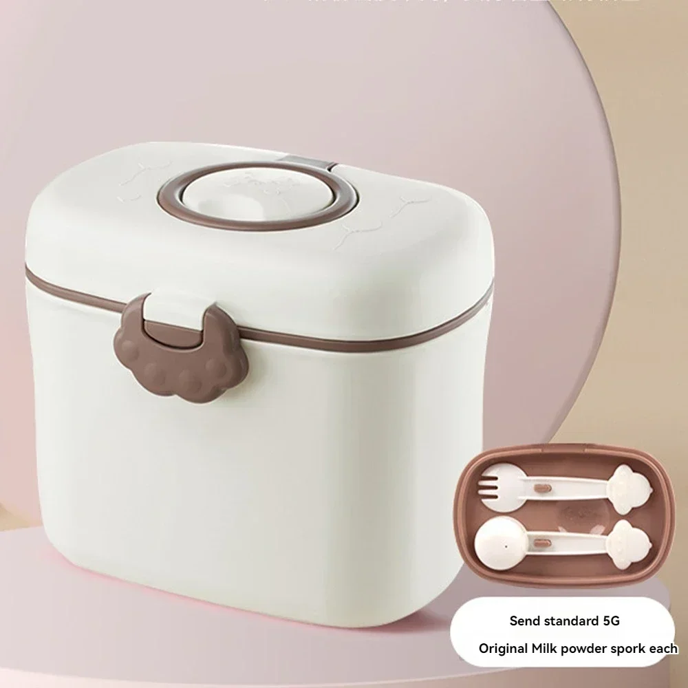 Baby Milk Dispenser Container Portable Milk Powder Boxes Carry Handles And Spoons For Outdoor Travel Activities