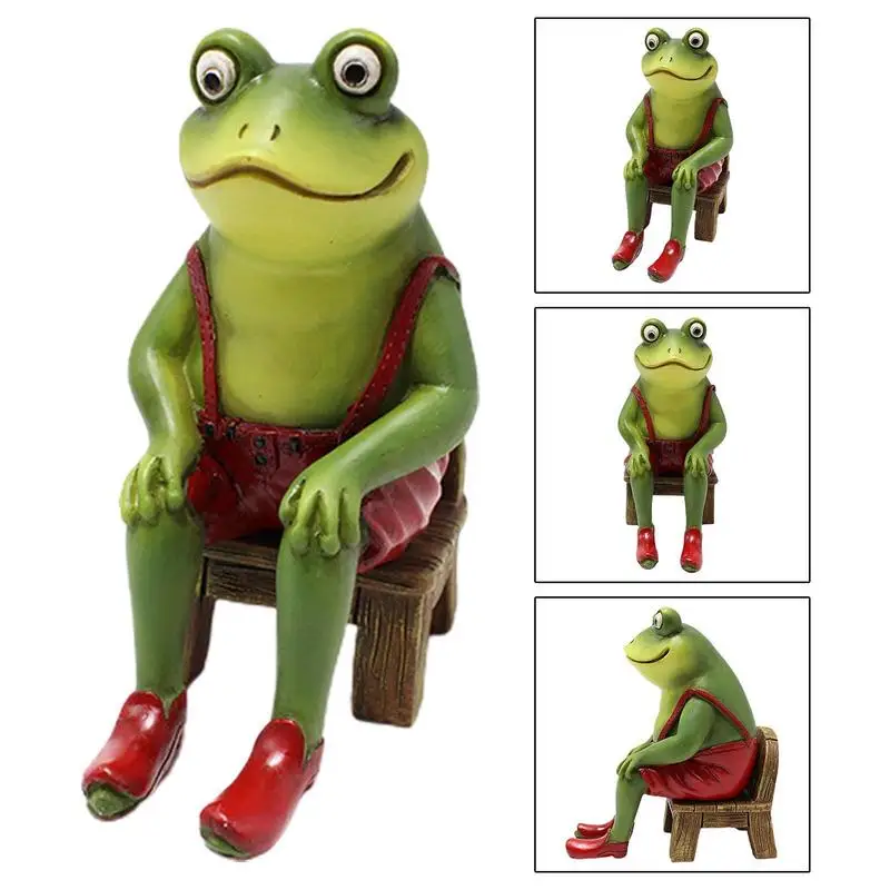 

Resin Frog Ornament Outdoor small Landscape Frog Garden Decor Figurines Outdoor Statues Family Gift For Yard Patio Lawn