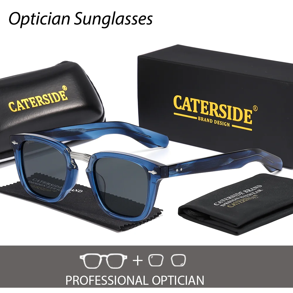 CATERSIDE Unisex-Optik-Sonnenbrille, Acetat-Rahmen, polarisierte Brillen, private Anpassung, quadratische Linse, Brillen, UV400 – Detail 15