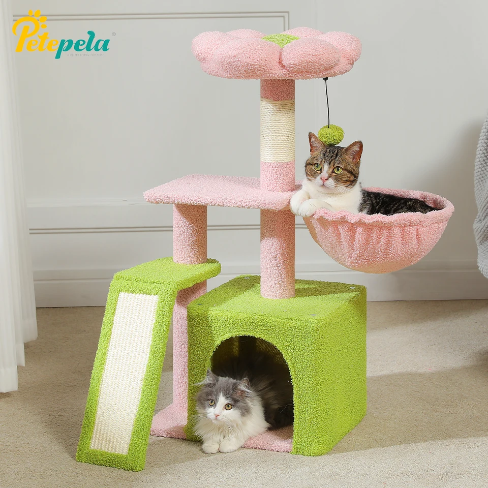 Taoqimiao 66-Inch Cat Tree Tower With Hammock & Bowls – Multi-Level Condo, 12 Scratching Posts, 2 Caves, 2 Perches – Stable Design For Indoor Cats - View #10