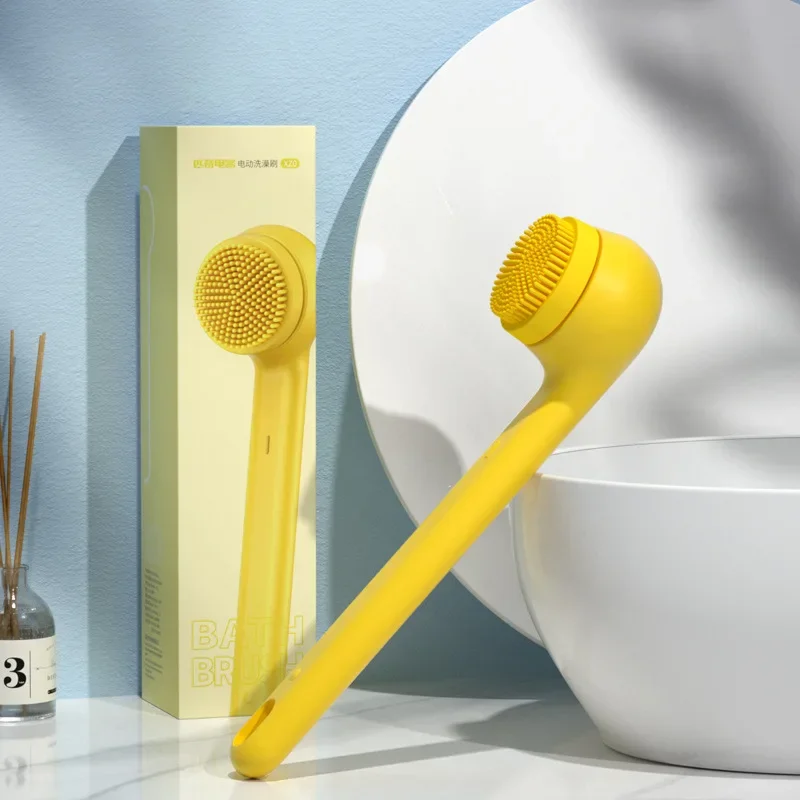 Intelligent electric bath rubbing instrument, long-handled back rubbing artifact, whole body waterproof, new strong ash