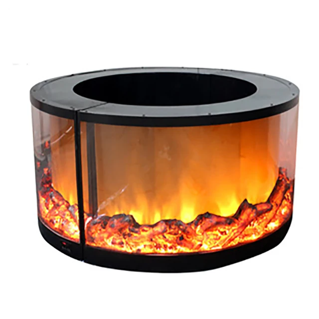 3DR 450mm Single Color  Realistic Mist Flame Decoration Customizable Circular Steam Electric Humidifier Fireplace 6