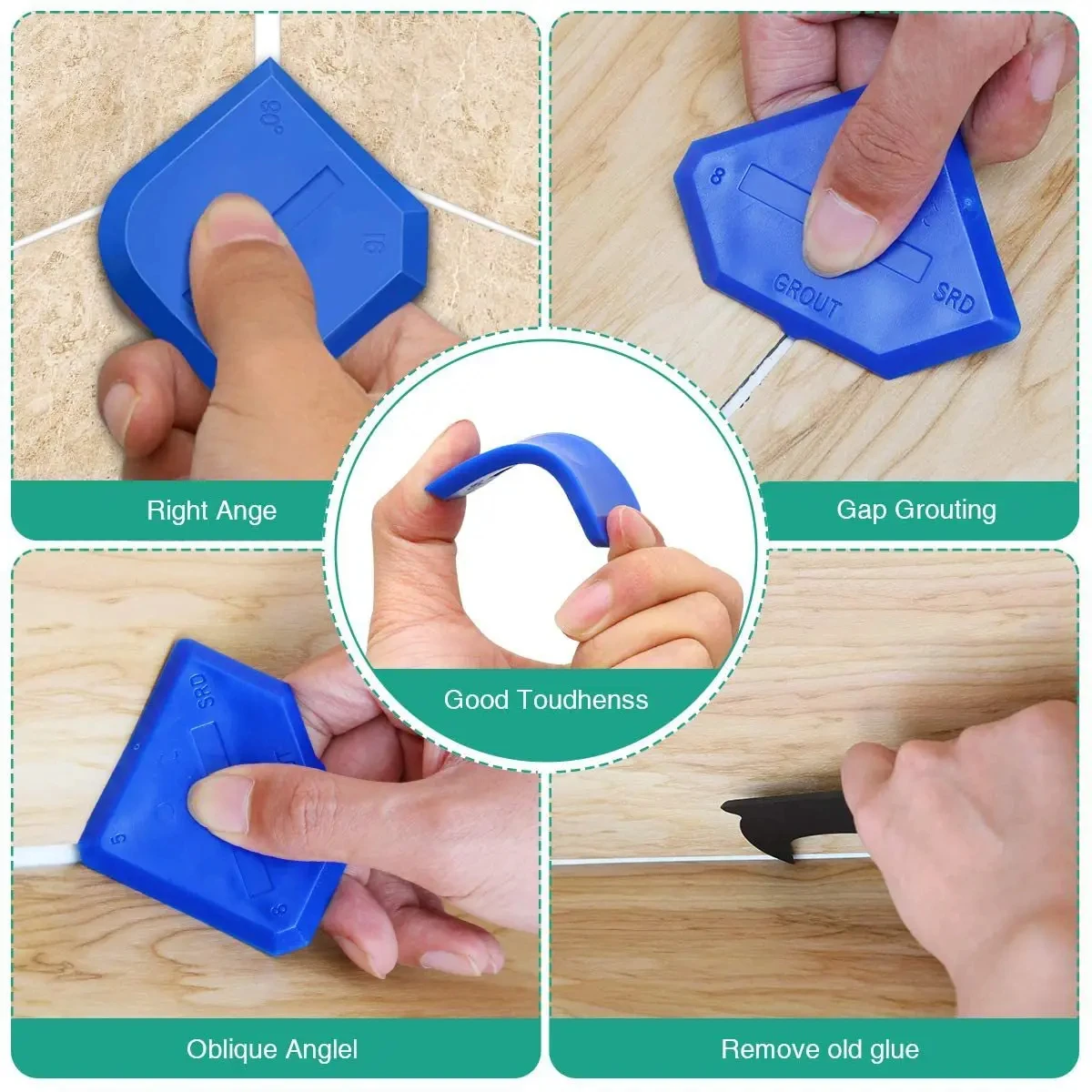 Silicone Scraper Sealant Smooth Remover Tool Set Caulking Finisher Smooth Grout Kit Floor Mould Removal Hand Tools Set 5 In 1 scraper tool set silicone scraper scraper tool kit scraper tool silicone sealant tool caulking finisher tool silicone caulking set