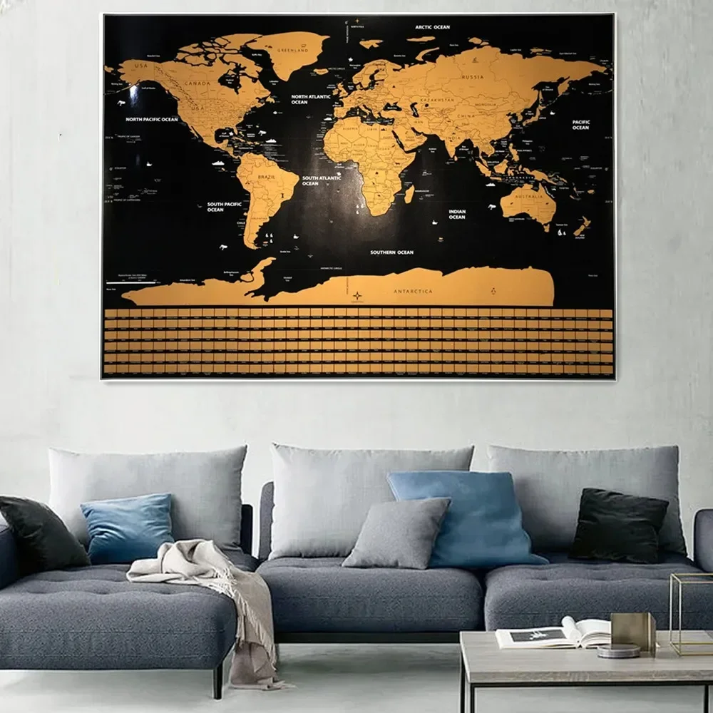 

Best Selling Amazing DIY Scratch Maps With Flag Wall Posters, PERFECT GIFT for any Travel, Scratch Wipe Foil Coating World Maps