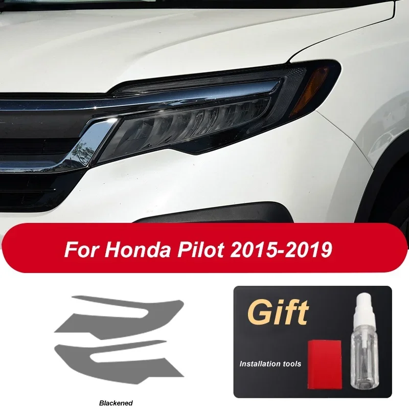 

2 шт. Защитная пленка для автомобильных фар Прозрачная черная наклейка для фар из ТПУ для Honda Pilot 2015 2016 2017 2018 2019 аксессуары