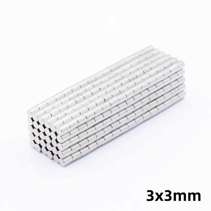 10-5000pcs 3×3 mm Neodymium Round N35 Strong Magnets 3X3 mm Search Minor Disc Magnet 3*3mm Bulk Small Round Magnets Toy Box Use