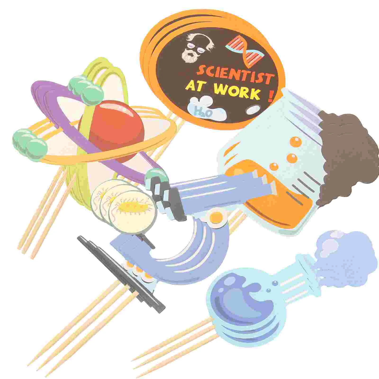 

20pcs Science Cupcake Toppers Science Birthday Party Cake Decoration Pick Toppers