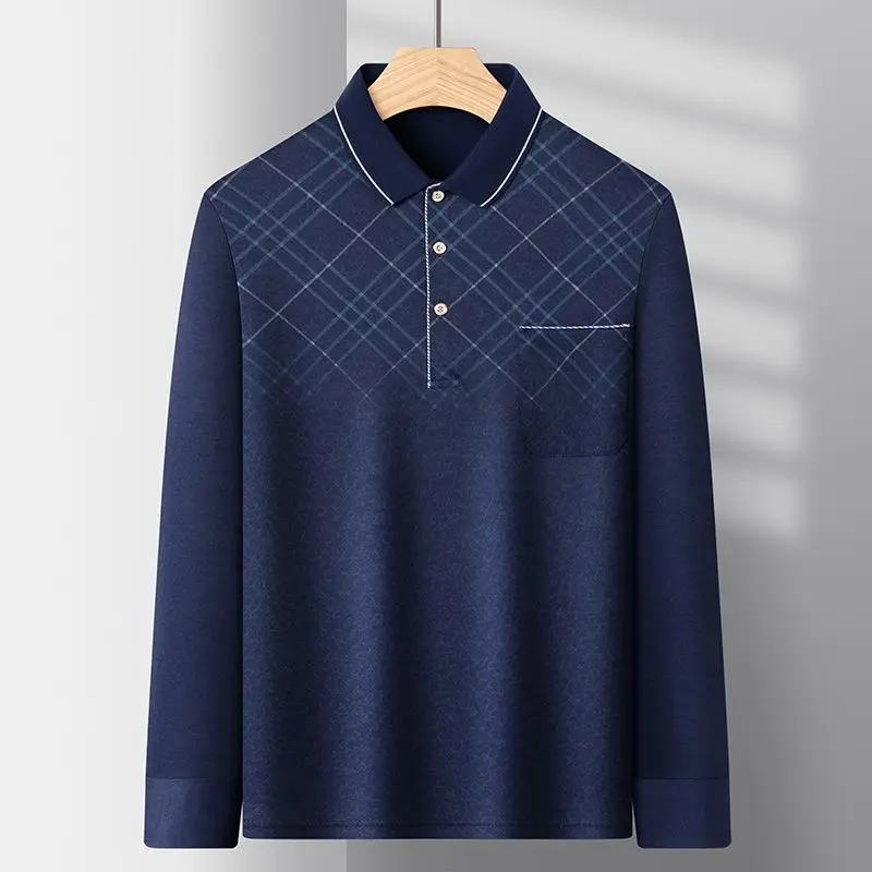 

NEW Men's Stripe Polo Shirt Long Sleeve Turn-Down Collar Button Polo Shirt for Men Casual Streetwear 2023 Spring Male Tops X34
