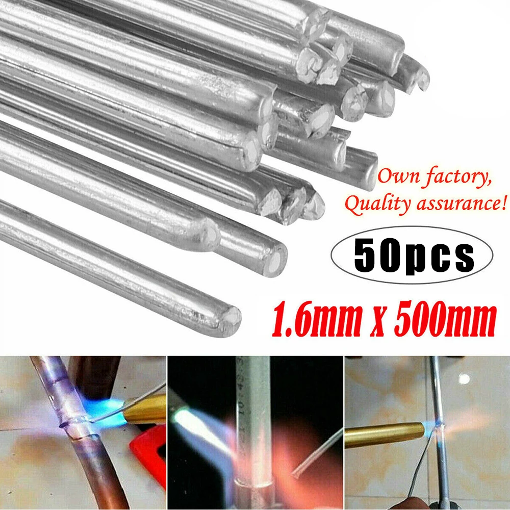 

50pcs Low Temperature Easy Melt Aluminum Welding Rods 1.6mm Aluminum Melt Welding Flux Core Repair Solder Wire Low Melting Point