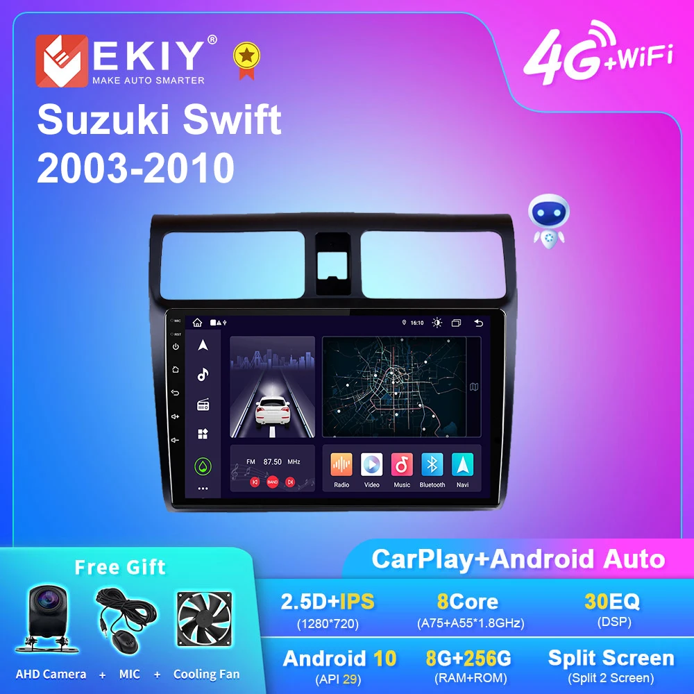 

Автомагнитола EKIY X7 на Android 10 для Suzuki Swift 2003-2010, мультимедийный проигрыватель, магнитола, навигация, стерео, GPS, Carplay, авто, 2DIN, DVD